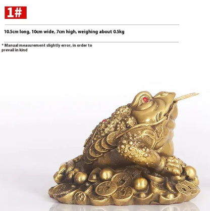 Brass Treasure Toad Ornament for Home and Office Decor