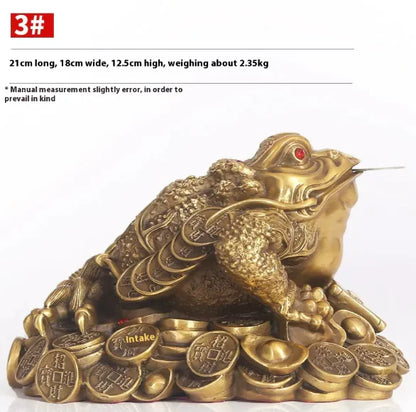 Brass Treasure Toad Ornament for Home and Office Decor